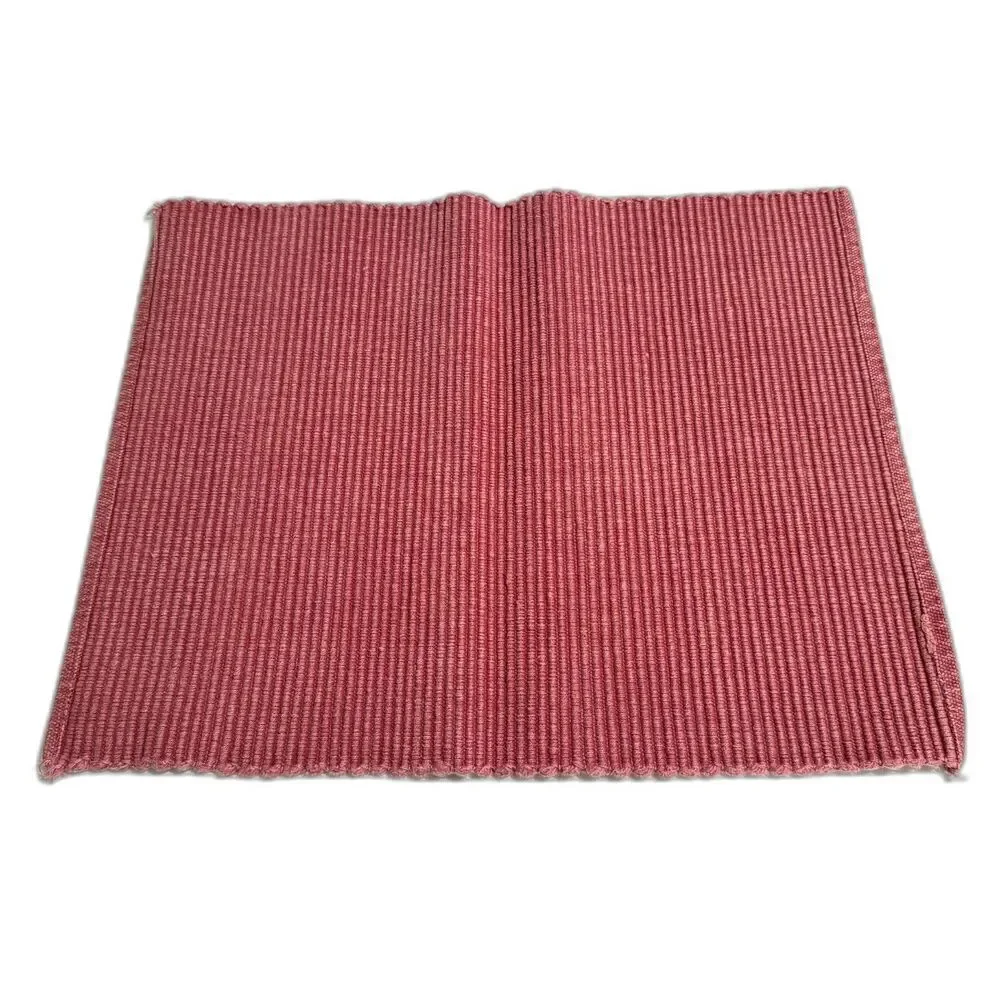Placemats Kitchen Linens Set of 7 Red Ribbed Rectangular Holiday Place Setting